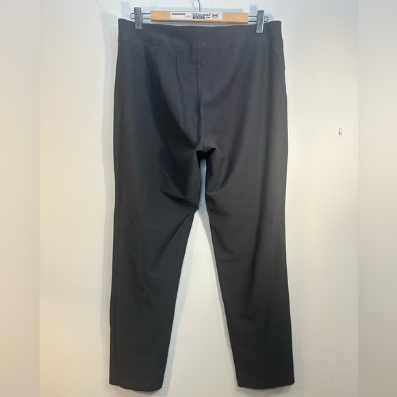 EUC Eileen Fisher Elastic Waist Straight Leg Pants Gray Stretchy Sz M L Mid Rise - Picture 4 of 8